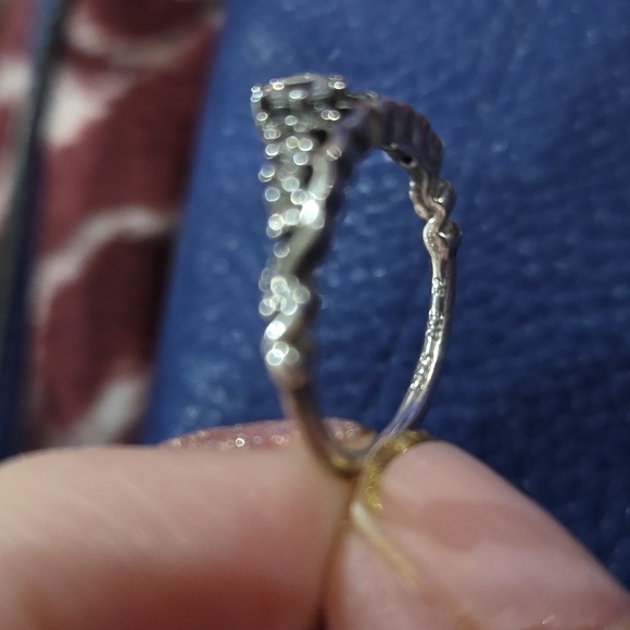 Pandora Authentic Pandora Sterling Silver Fairytale Tiara Wishbone Ring CZ SZ 6 - Picture 7 of 10